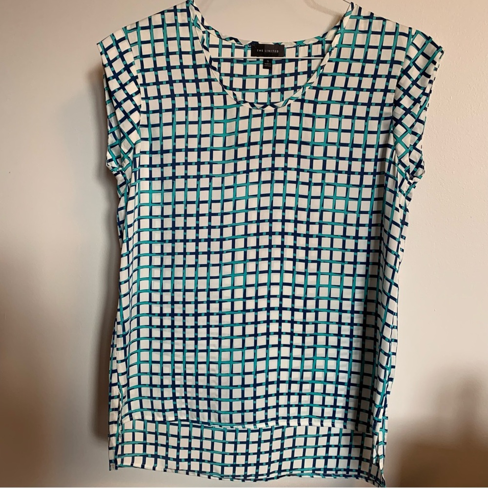 The Limited Women's Short Cap Sleeve Sheer Lightweight High Low Blouse